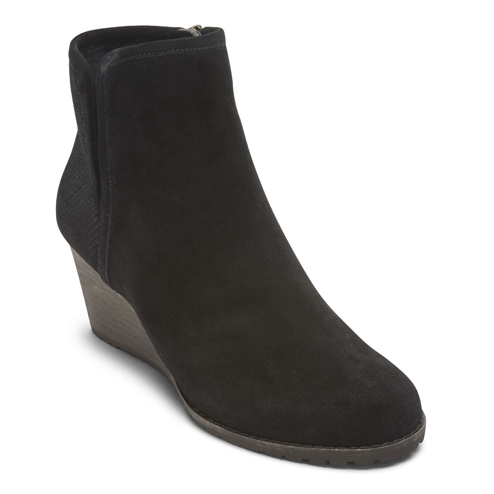 Rockport Boots Dame Svart - Hollis V-Cut - AYVT68127